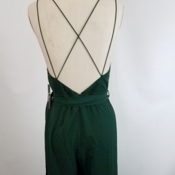 Lulus Green Sleeveless Wide Leg Long Jumpsuit - Picture 3 of 6